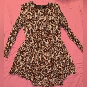 H&M Long Sleeve Dress - Black, Brown, Cream